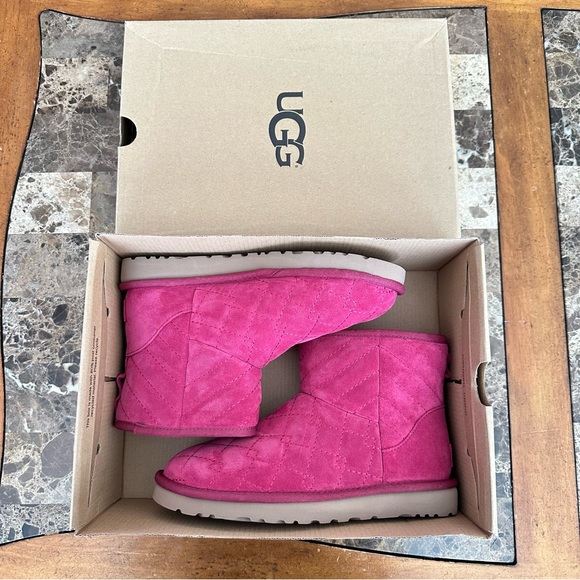 Authentic UGG Pink Leather Arden Boots - Picture 2 of 14